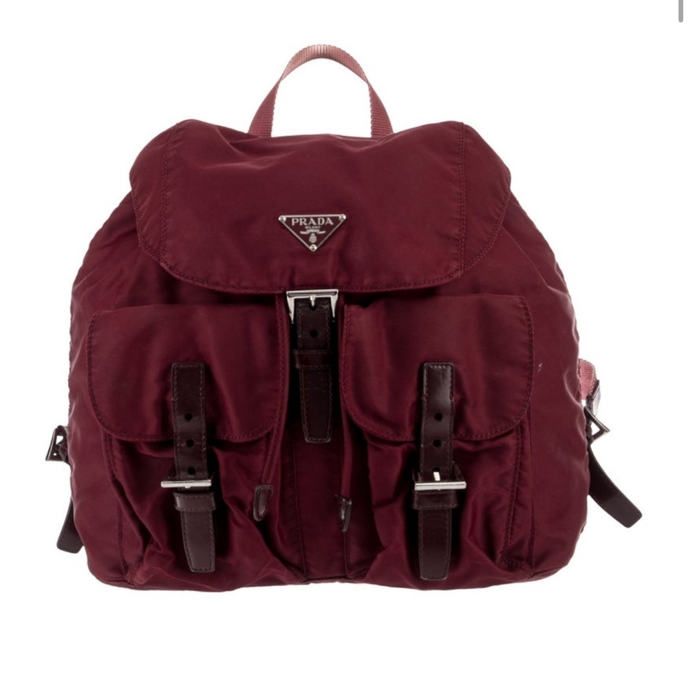 Prada Wine Burgundy Nylon Backpack 🎒